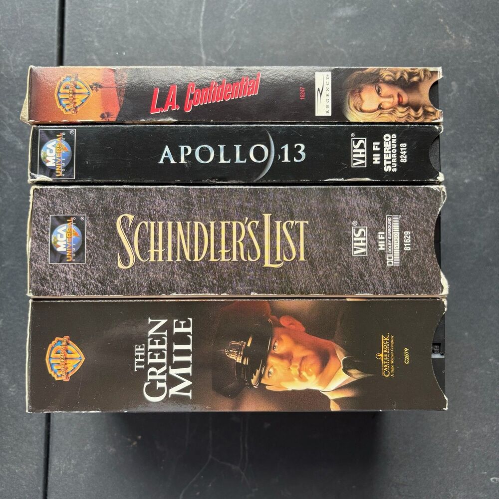 VHS Movie Bundle The Green Mile Schindlers List Apollo 13 LA Confidential